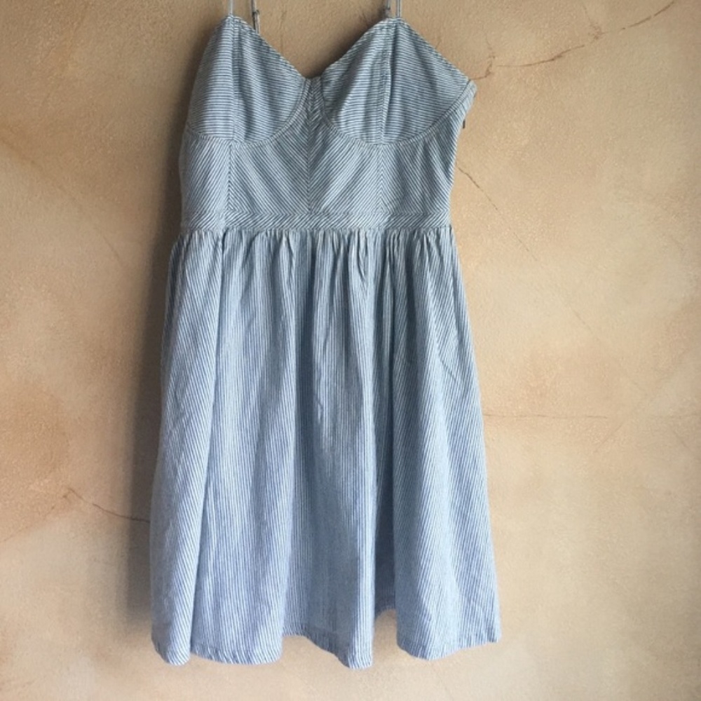 Free People Striped Denim Railroad Dress
